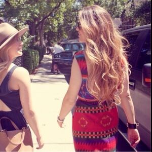 Lanvin Paris New York Vintage Geometric Maxi Dress – Tassel Hem